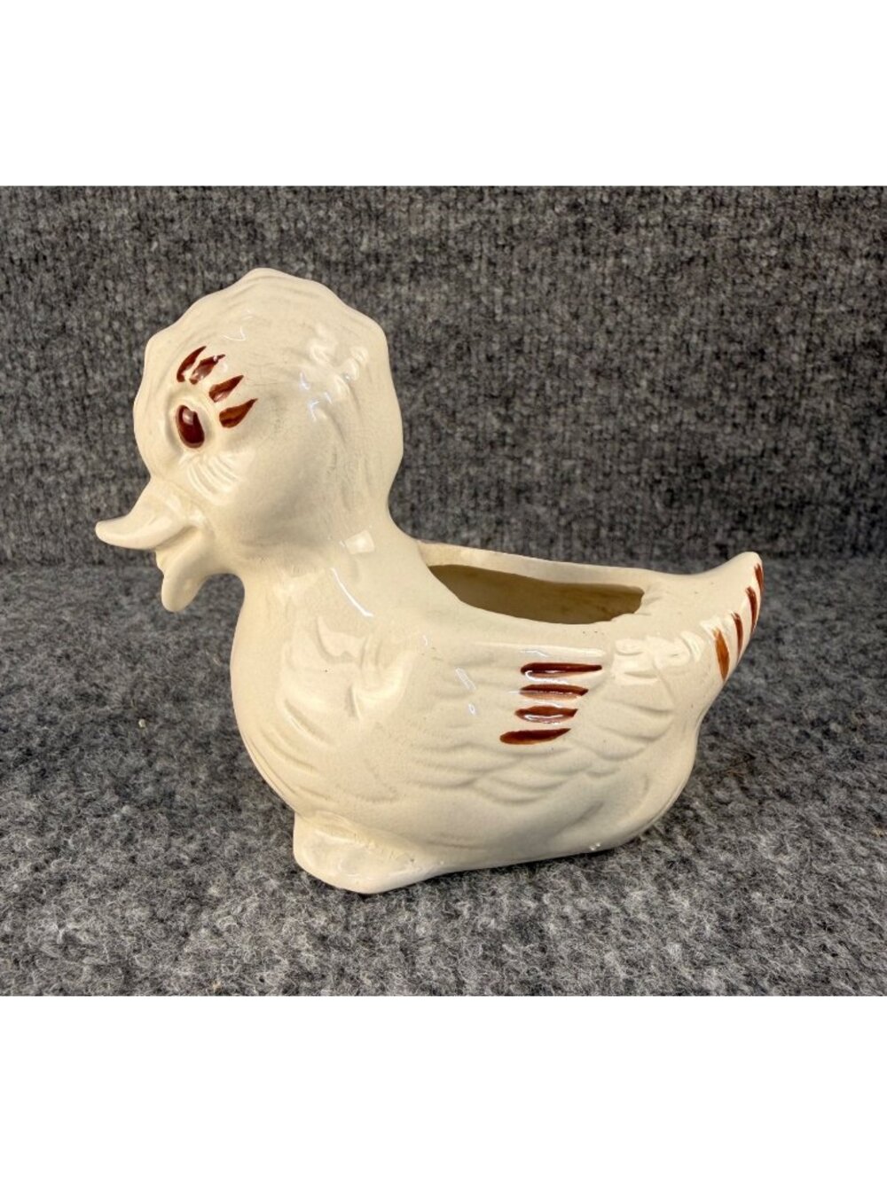 Vintage Ceramic Duck Planter Mid Century Farmhouse Cottagecore